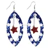 Dangle Chandelier PU Leather Independence Day Earrings American Printed Flag Pentagram Water Drop Mtilayer Charm 18 Styles Dhgarden Dhpyw