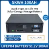 랙 장착 48V 100AH ​​51.2V 100AH ​​리튬 배터리 5KWh LifePO4 리튬 이온 배터리 팩 태양 에너지 시스템을위한 디스플레이