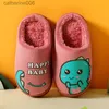 Slipper Kinder Jungen Mädchen Hausschuhe Cartoon Dinosaurier Plüsch Hause Schuhe Für Kinder Winter Innen Schlafzimmer Hausschuhe Baby Warme Baumwolle SchuheL231114