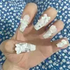 Kunstnagels Gotische stijl Rose Angel Design Druk op nagelkist Handgemaakte nepnagel met lijm Aangepaste herbruikbare kunstnagels Tips Kunstmanicure Q231114