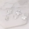 Boucles d'oreilles pendantes, 5 paires, plaqué argent Sterling 925, 4 pétales de fleurs, connecteurs de liaison, accessoires de bijouterie à faire soi-même