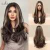 Synthetische pruiken EasiHair Brown Lace Front Wig Lange WAVY Blonde Hoogtepunt natuurlijk haar voor vrouwen met baby frontale hoge dichtheid 230227