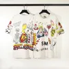 Men's T Shirts Men's Women's Hand-painted Graffiti Short-sleeved T-shirt 2023ss Fashion High Quality Character Cartoon Logo Loose