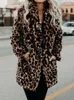 Cappotto da donna in pelle ecopelle autunno leopardato pelliccia sintetica cappotto lungo invernale da donna donna caldo giacca in pelliccia da donna cappotto in peluche orsacchiotto capispalla 231114