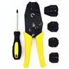 Freeshipping Wire Crimper Set Decrustation Engineering Ratchet Terminal Crimping Plier Electrical Hand Tool With Screwdriver 4 Spare T Jsdmg