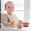 Kopjes gerechten gebruiksvoorwerpen 3 stks/set baby siliconen sukkel kom bord lepel lepel sets kinderen niet-slip servies