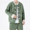 Abbigliamento etnico Abito tradizionale cinese Retro Hanfu Plus Cappotto da uomo in cashmere Giacca invernale in stile cinese Tang Taglia unica in pelliccia