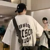 メンズTシャツスエードアメリカンレトロヘビー級TシャツメンズサマートレンディブランドすべてスリミングスリミングハーフスリーブY2Kトップハラジュク230414