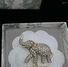 Broches Broche de personnalité d'éléphant en cristal Vintage élégant