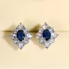 Boucles d'oreilles CAOSHI fantaisie dame brillant bleu cristal accessoires pour femmes tempérament de luxe femme bijoux de fête de mariage