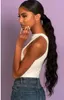 Body Wave Ponytail 12 tot 28 inch Nat en golvende weefsel bulk Drawstirng wrap rond clip in paardenstaart zwarte Remy Braziliaanse mensenhaarverlenging