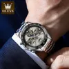 Wristwatches OLEVS Automatic Watches Waterproof Stainless steel Luminous Month Phase Date Watch for Men Luxury Brand Wristwatch Mechanical 231113