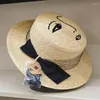 Wide Brim Hats Vintage Summer Fashion Lace Bow Nature Straw Sunhat Lady Korean Designer Boater Women Fashionable Hat