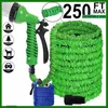 Schläuche Erweiterbarer Gartenwasserpistolenschlauch 25-200FT Magic PVC Reel Pipe mit 7 Sprühmodi für Farm Bewässerung Autowäsche 230414