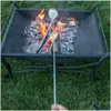 バーベキューツールアクセサリーカムキャンプファイヤーマシュマロドッグテレスコローストフォークスティック串焼きBBQフォークステンレス鋼ランダムドロップドロップデリーブDHZGJ