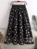 Юбки летняя высокая талия Длинная женская юбка элегантная сетчатая юбка для женщин для женщин шикарные женские плиссированные юбки из тюля Мухер Фалдас 230414