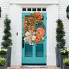 Decorative Flowers Fall Wreaths For Front Door Outside Decorations Home Farmhouse Indoor Outdoor Harvest Decor Porch