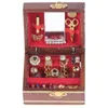 Casa de boneca acessórios 1 conjunto mini caixa de jóias modelo casa de bonecas miniaturas crianças diy miniaturas boneca decoração 231114