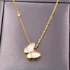 Pendants 999 Pure Gold Pearl Shell Butterfly Necklace Fo Women Clavicle Chain18k Yellow Valentine's Day Fine Jewelry Gifts