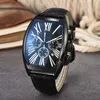 mens watch designer watches automatic movement waterproof designer Watches Rubber Leather strap orologio Quartz Barrel shape watch FM7798