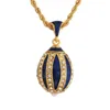 Naszyjniki wiszące testowe biżuteria mosiężna emalia ręcznie robiony dynia perła vintage jajko urok kryształowy dhinestone elegancki naszyjnik dla kobiet