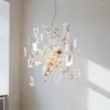 Żyrandole Zettel Z żyrandol LED E27 DIY Paper Lampa Designer Light Light do salonu jadalnia domowa sypialnia światła estetyczne