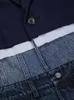 Kurtki damskie IEQJ Designer Połączony dżinsowy płaszcz dla kobiet do wycięcia szyi długi rękaw kontrast High End Windbreak 2023 Odzież 3WQ7966 231113