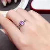 Cluster Rings 2023 Natural Topaz/Amethyst/Peridot Ring For Women Fine Jewelry S925 Silver Rectangle Gemstone Chain Band Lady Gift