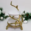 Dishes Plates Gold Oak Branch Snack Bowl Stand Christmas Candy Decoration Display Home Party Specialty Rack Drop Delivery Garden K Dh4Xe