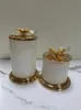 Storage Bottles Jars French White Ceramic Jewelry Cotton Swab Box Butterfly Candy Jar Table Top Sealed Jar Candle Holder Creative Dried Fruit Storage 231114