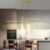 2023 Eettafel Led Hanglamp Zwart Goud Minimalistisch voor Keuken Eetkamer Kroonluchter Home Decor Verlichting Glans Armatuur