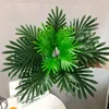 Dekorativa blommor 5cm18Leaves Artificial Palm Tree Plastic Plants Grenar Fake Cycas Trees Green Faux Tropical Leaves For Home Garden inomhus