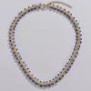 Chaînes ANEEBAYH Boho bleu perles flèche lien chaîne en acier inoxydable couleur or collier collier étanche bijoux fête cadeau 2023