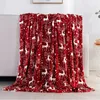 Blankets Christmas Blankets Xmas Coral Fleece Blankets Plaids Stripeds Splicing Blanket Red Warm Bed Blanket Fleece Plush for Home Decor 231113