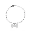 Link Bracelets Creative Stainless Steel Charm Bangles Women Girls Dog Bone Pendant Metal Bracelet Jewelry Friend Gift