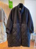 Wolmix voor dames Korea Herfst en winter Niche Opstaande kraag Rits Wollen stof Stiksel Ruit Losse katoenen jas Dames 231113