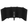 Freeshipping katlanabilir mikrofon izolasyon kalkan stüdyo kaydı canlı yayın 5 panel pop filtresi ayarlanabilir yüksek yoğunluklu mikrofon isolat txmh