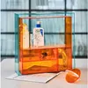 Aufbewahrungsboxen quadratische Orangen -Make -up -Veranstalter transparenter Acrylboxschubladen Design Praktisch und schön