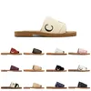 Designer Slippers wooden Men Women Slides canvas Sandals Light tan white black pink grey red flat mules shoes Clogs sail Beach fashion Shoes Outdoor Indoor