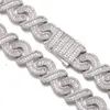 Hip Hop 16MM Baguette Infinity Cuban Chain Iced Out Cubic Zirconia Bracelet Necklace For Men Women Jewelry