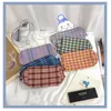 Retro Plaid Pencil Bag Federmäppchen Grid Fold Aufbewahrungstasche Kosmetik für Schreibwaren Make-up Travel School H6136