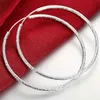 Dingle ljuskrona babyllnt 925 sterling silver skrubba matt rund cirkel 35 50mm stora hoop örhängen för kvinnor europeiska modesmycken gåva 230414