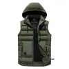 Vestes hommes extérieur 2023 coton rembourré hommes hiver gilet chaud à capuche gilet décontracté haute qualité mâle manteaux gilets