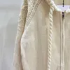 Maglioni da donna firmati di lusso CE Moda Alta edizione 23 Autunno Inverno Nuovo stile pigro Torsioni di pasta fritta Corda pesante Cappotto di lana con cerniera con cappuccio WM6I