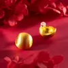 Orecchini a bottone emisferici Donna Ragazza Vero oro giallo 18 carati Riempito Regalo di gioielli di moda classico Stile semplice