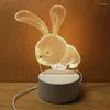Lampade da tavolo Lampada creativa in acrilico da notte 3D Luce notturna per ragazzi e ragazze Regalo di festa Decorativo Comodino per camera da letto