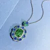 Pendentifs Printemps Qiaoer Vintage 925 argent Sterling 9 11 MM Paraiba Tourmaline pierre précieuse pendentif collier de fiançailles de mariage bijoux fins