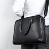 Aktentaschen Luufan Herren Business Aktentasche Schwarz Echtes Leder 14 Zoll Laptop Handtasche Rindsleder Umhängetasche Für Herren PC Tägliche Arbeit Tote