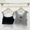 Designer emblema t camisas topos para mulheres piscando strass oco malha camisola das mulheres roupas sexy halter tanques goodgood