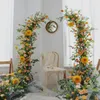 Fleurs décoratives couronnes 2pcs accessoires de mariage en fer forgé toile de fond arche étagère Arc fête en plein air fond décoration fleur Stand 230414